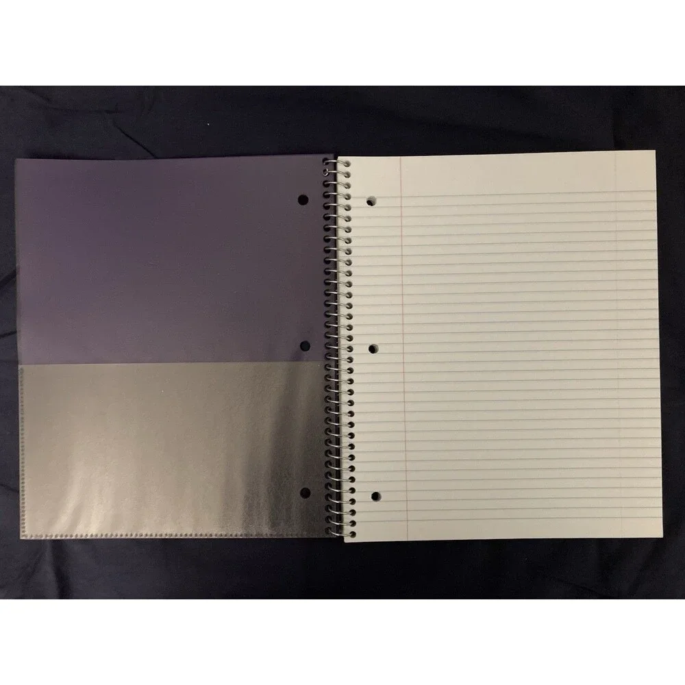 College Ruled Spiral Notebook With Pocket | Purple Front Cover | 84 Sheets